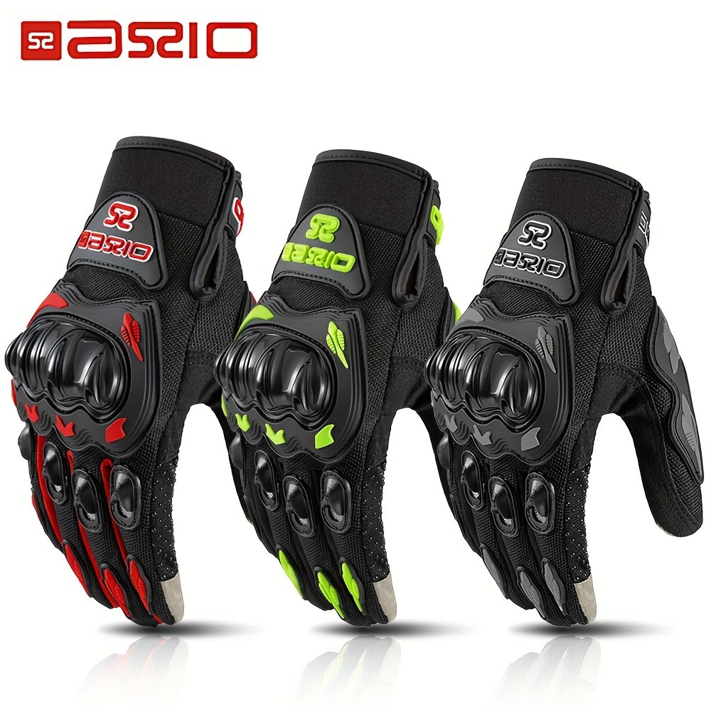 Gloves Summer Breathable Motorcycle Rider Full Finger Gloves Anti-Fall