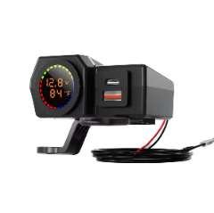 Motorcycle Dual Usb Temperature Voltmeter Fast Charger With Switch Waterproof Type C Socket Mobile Phone Power Outlet For Motorcycle